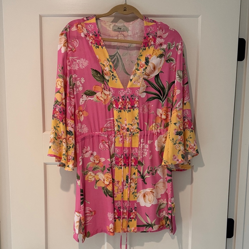 Maaji Pink and Yellow Floral Mini Dress